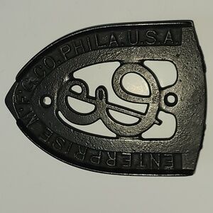 Antique Cast Iron Sad Iron Rest, Flat Iron Trivet,‎ rare Ent.MFG.Co.Phila.US